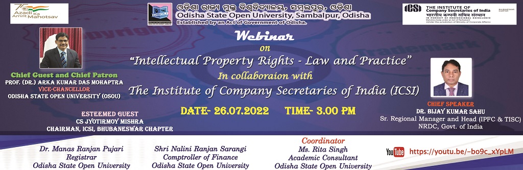 Webinar on Intellectual Property Rights- Laws and Practices