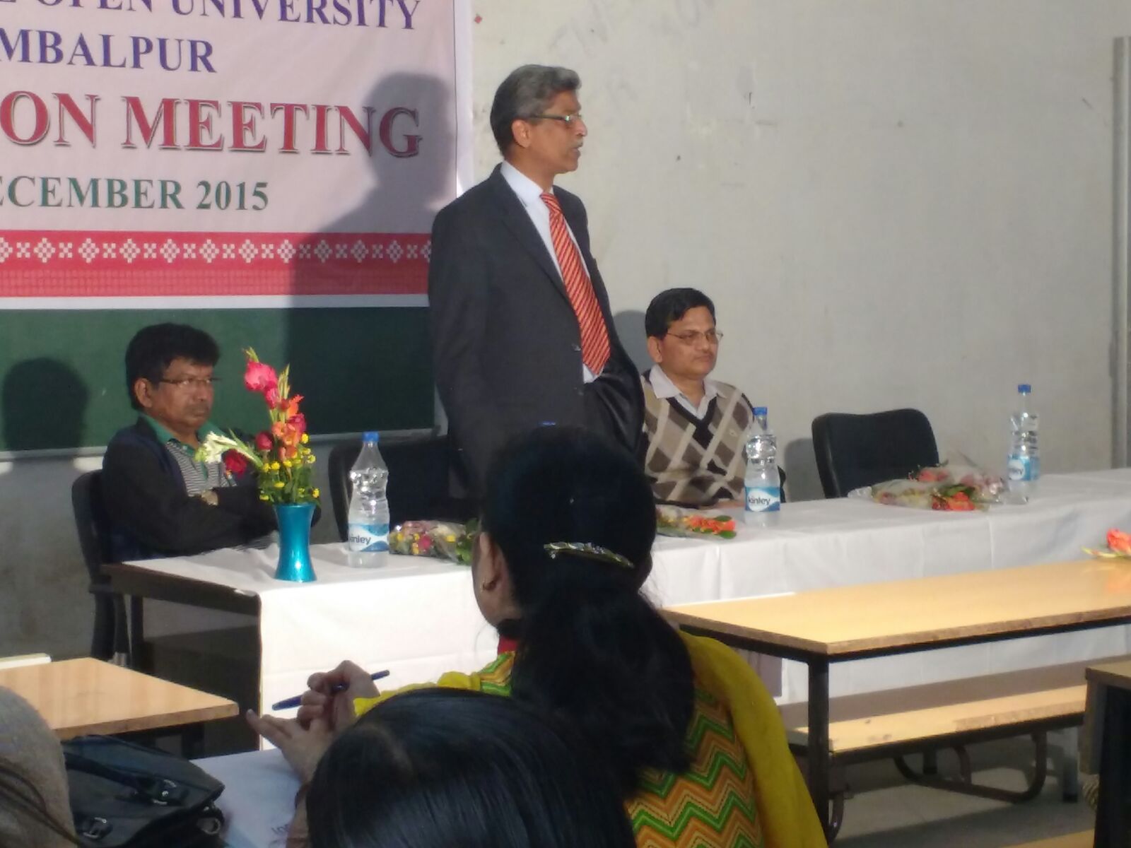 (from left to right) Dr. Kamadev Sahu, Dean Student Affairs, G.M. University; Dr. Srikant Mohapatra, OSD, OSOU; Prof. Sudhanshu Sekhar Rath, OSD, G.M. University at 1st Induction Meeting of OSOU at G.M. University Campus.