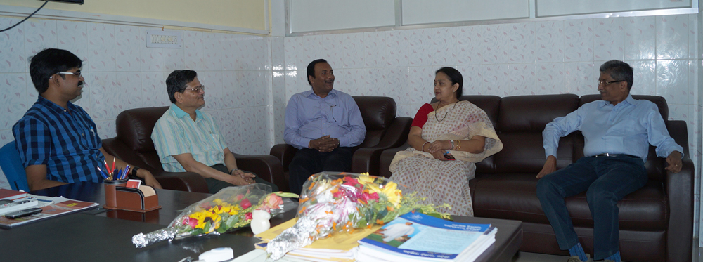 The VC, Registrar & Assistant Registrar of G.M. University greet Dr. Srikant Mohapatra on appointment of first VC of OSOU  